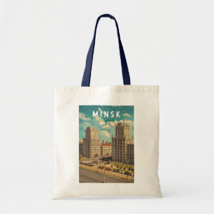 Tote Bag Minsk Belarus Illustration Voyage Art Vintage