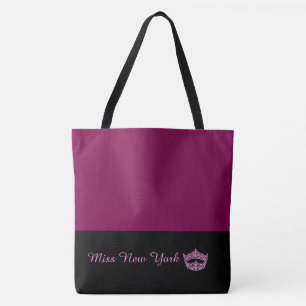 Tote Bag Miss America comme couronne grande pochette vin