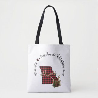 Tote Bag Missouri Plaid All Come Home For Christma