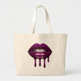 Tote Bag mit tropfenden, pixeligen Lippen  Jumbo Stoffbeutel