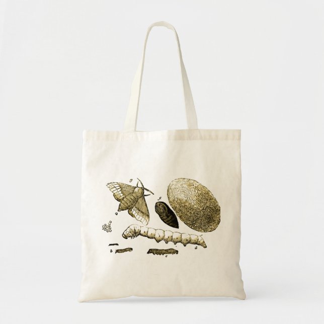Tote Bag Mite vintage du ver à soie | de l'image | (Devant)