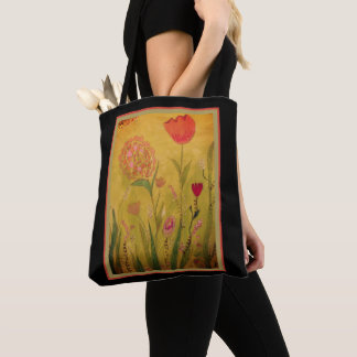 Tote Bag - Mixed Media Flowers Tasche
