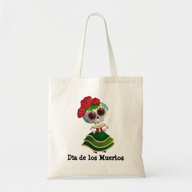 Tote Bag Mlle la mort de Dia de Muertos Mexican (Devant)