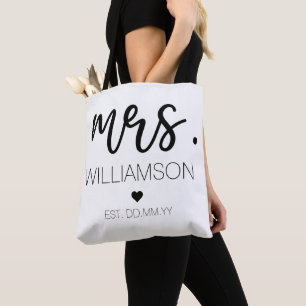 Tote Bag Mme Est Personnalisée Nom Du Mariage Nouveau Cade