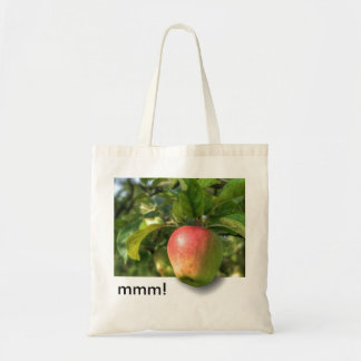Tote Bag mmm ! | Apple Hanging Off Tree | Texte personnalis