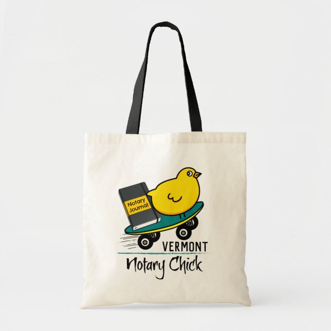 Tote Bag Mobile Notaire Chick Riding Skateboard Vermont (Devant)