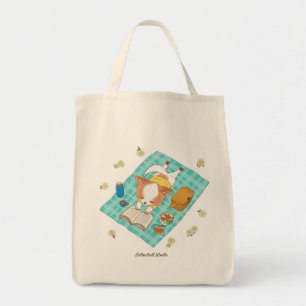 Tote Bag Mochi sur un pique-nique Kawaii Cute Grocery Fourr