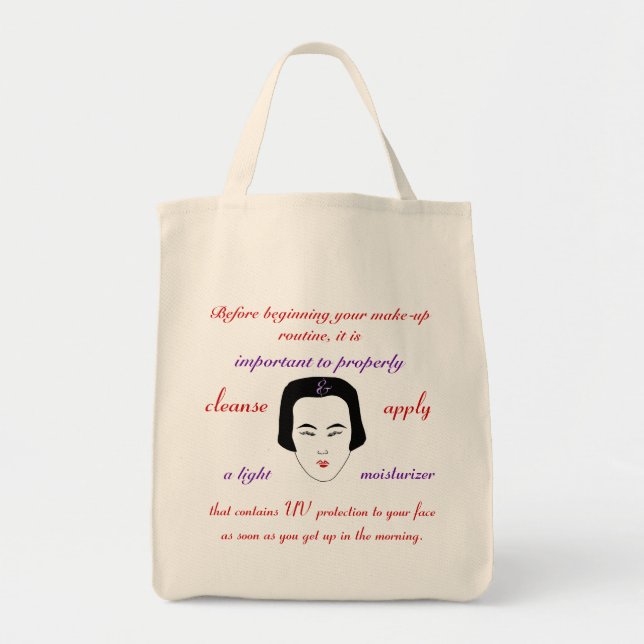Tote Bag Mode maquillage quotidien haut de gamme Routine bi (Devant)