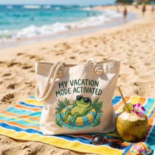 Tote Bag Mode Vacances Grenouille Mignonne Activé Été Drôle