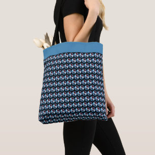 TOTE BAG MODÈLE ABSTRAIT GÉOMÉTRIQUE CIRLCE BLEU NOIR ROUGE