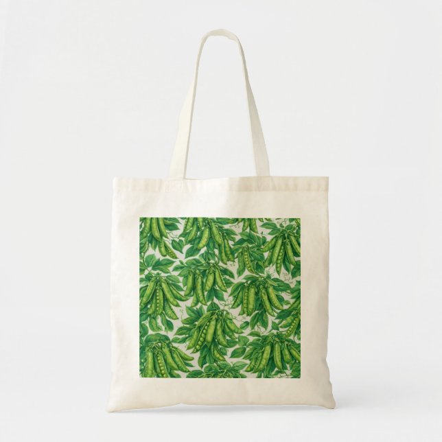 Tote Bag Modèle botanique de légumes de cosses de pois pota (Devant)
