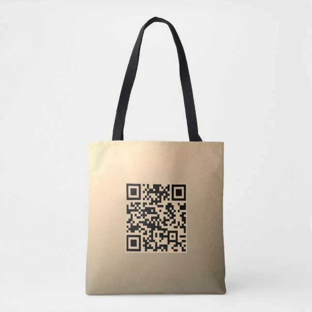 Tote Bag Modèle de code QR immédiatement modifiable | Or Fa (Devant)