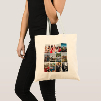 Tote Bag Modèle de collage de 12 photos de souvenirs pour g