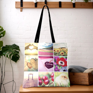 Tote Bag Modèle de collage de style photo Instagram