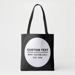 Tote Bag Modèle de texte personnalisable simple gras