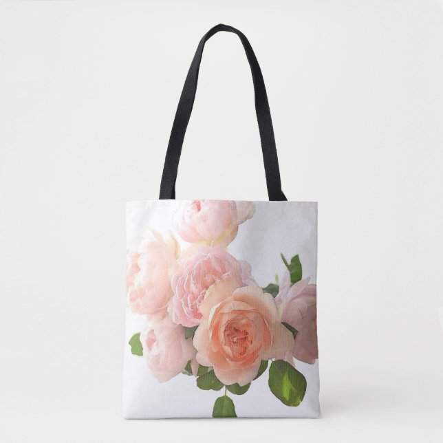Tote Bag Modèle design Rose élégant et personnalisé (Devant)