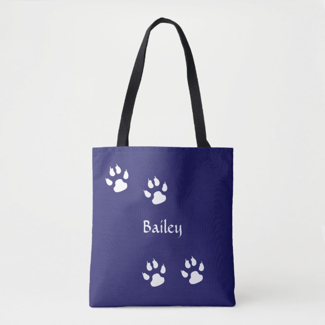 Tote Bag Modèle Empreintes de pattes de chien (Devant)