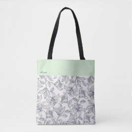 Tote Bag Modèle floral de nom personnalisé