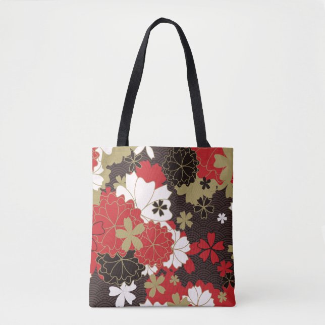 Tote Bag Modèle floral élégant du Sakura japonais (Devant)