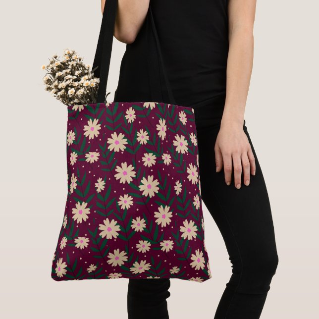 Tote Bag Modèle floral moderne et élégant (De près)