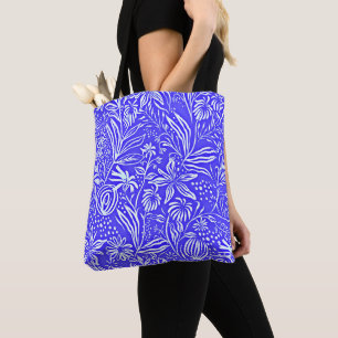 Tote Bag Modèle Floral Préféré, Bleu Périvent,