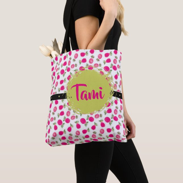 Tote Bag Modèle floral rose personnalisé mignon (De près)