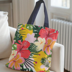 Tote Bag Modèle floral tropical vibre