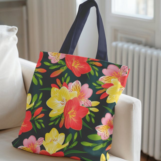 Tote Bag Modèle floral tropical vibre (Créateur téléchargé)