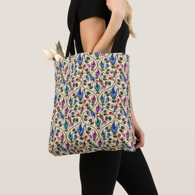 Tote Bag Modèle floral Whimsical et amusant (De près)