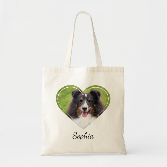 Tote Bag Modèle photo pour animal de compagnie en forme de  (Devant)