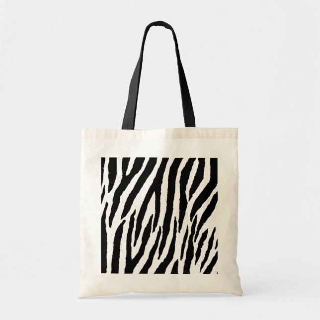 Tote Bag Modèle Zèbre Noir Et Blanc tendance (Devant)