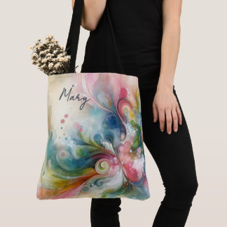 Tote Bag Modern Abstract  Butterfly Spring Colors 