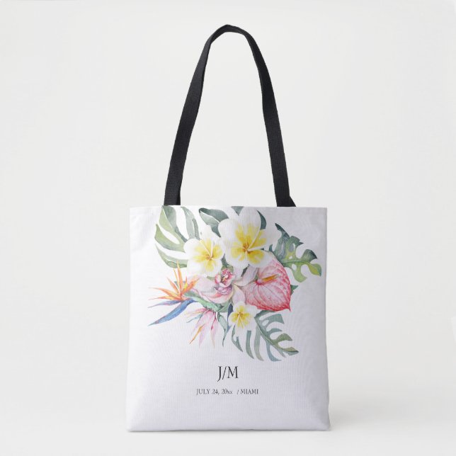 Tote Bag Modern Tropical Floral Monstera (Devant)