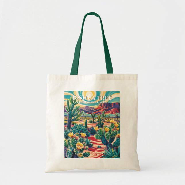 Tote Bag Modern Van Gogh Joshua Tree Cholla Cactus Garden (Devant)
