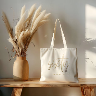 Tote Bag Moderne 60e anniversaire simple élégant script élé