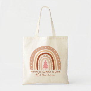 Tote Bag Moderne aquarelle arc-en-ciel professeur merci cad