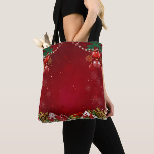 Tote Bag Moderne dégradé de couleur simple Merry Xmas Motif