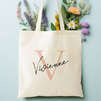 Moderne Elegant Rose Or Personnalisé Monogramme