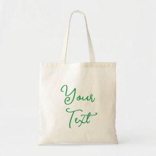Tote Bag Moderne élégante Kelly Green Script Texte Budget