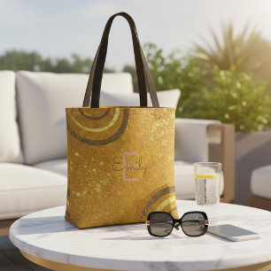 Tote Bag Moderne et Chic Brun Doré Pailleté de Luxe