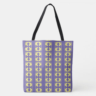 Tote Bag Moderne et élégant Motif Jaune et Bleu