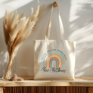 Tote Bag Moderne et élégant Rainbow Teacher Merci Cadeau