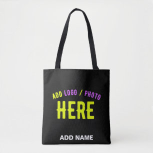 TOTE BAG MODERNE ET MODERNE PERSONNALISABLE NOIR VÉRIFIÉ