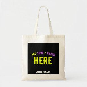 TOTE BAG MODERNE ET MODERNE PERSONNALISABLE NOIR VÉRIFIÉ
