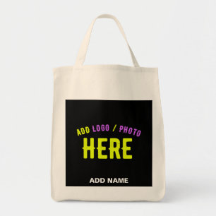 TOTE BAG MODERNE ET MODERNE PERSONNALISABLE NOIR VÉRIFIÉ