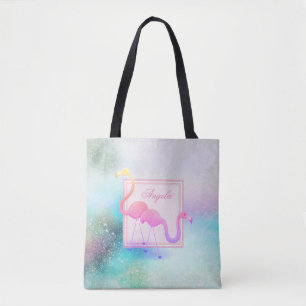 Tote Bag Moderne Féminin Coloré, Flamants Roses - Personnal