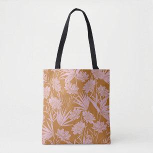 Tote Bag Moderne fleur de jardin monotone rétro humeur sans