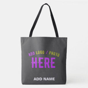 TOTE BAG MODERNE MODERNE PERSONNALISABLE GRAY VÉRIFIÉ