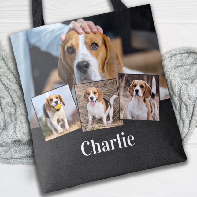 Tote Bag Moderne Personnalisé 4 Animaux de compagnie Nom ph (Créateur téléchargé)