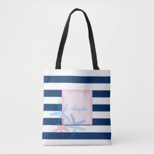 Tote Bag Moderne rayé, Hawaï Hawaïen - Personnalisé